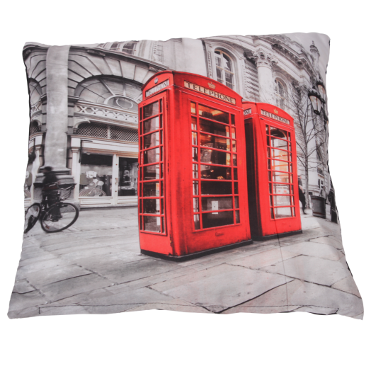 LONDON DÍSZPÁRNA 40X40CM FEKETE ÉS PIROS