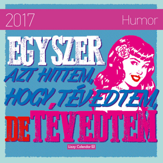 Lizzy közepes lemeznaptár Humor retro háttérrel