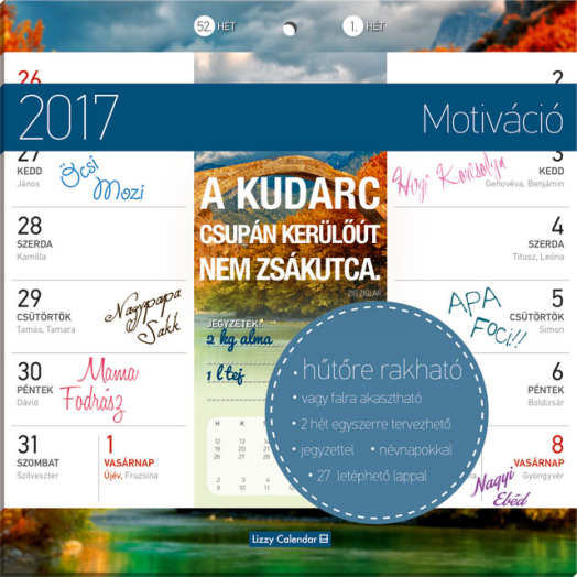 Lizzy mágneses kétheti tervező naptár Motivációs napt