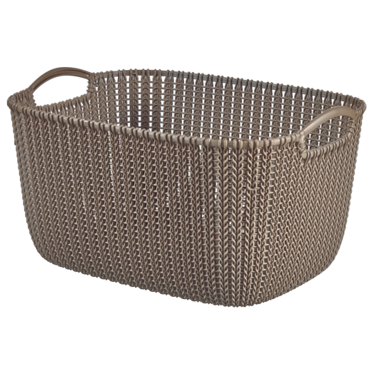KNIT KOSÁR 8L SÖTÉT BARNA, TÉGLALAP