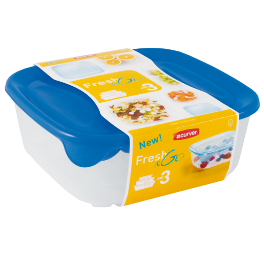 FRESH&GO ÉTELTARTÓ SZETT 3DB-OS 0,25L+0,8L+1,7L ÁTLÁTSZÓ/S.KÉK