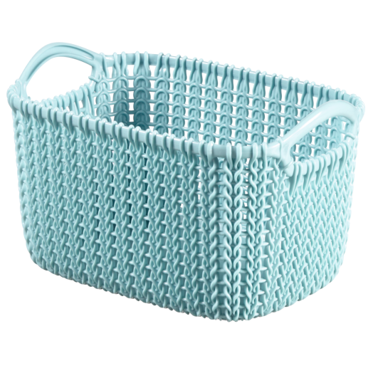 KNIT KOSÁR 3L KÉK TÉGLALAP 13,7X16,7X24,7CM MŰANYAG