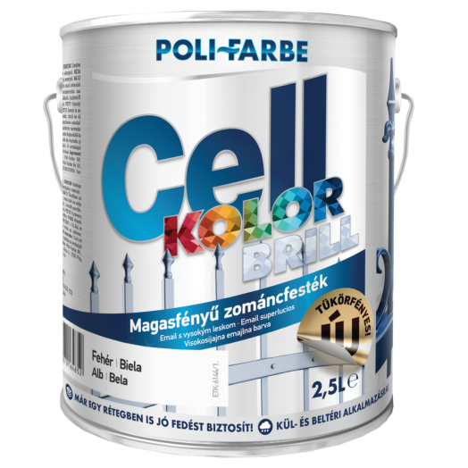 CELLKOLOR BRILL ZOMÁNCFESTÉK MAGASFÉNYŰ 2,5L FEHÉR