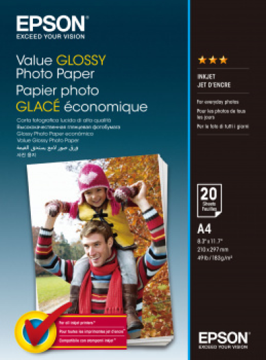 Epson A/4 fényes 20L 183g fotópapír