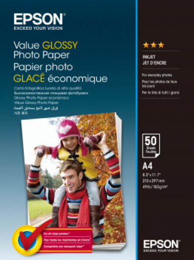 Epson A/4 fényes 50L 183g fotópapír