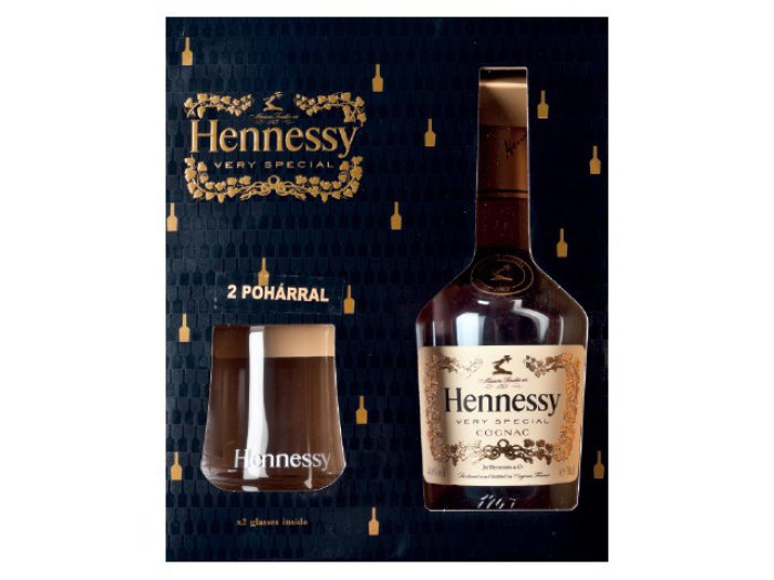 Hennessy VS konyak 2 db pohárral díszdobozban