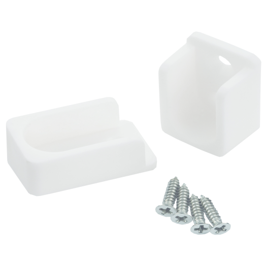 RÚDTARTÓ FOGLALAT OVÁLIS,30 X 15 MM GARDRÓBBA FEHÉR, MŰANYAG  2DB-OS
