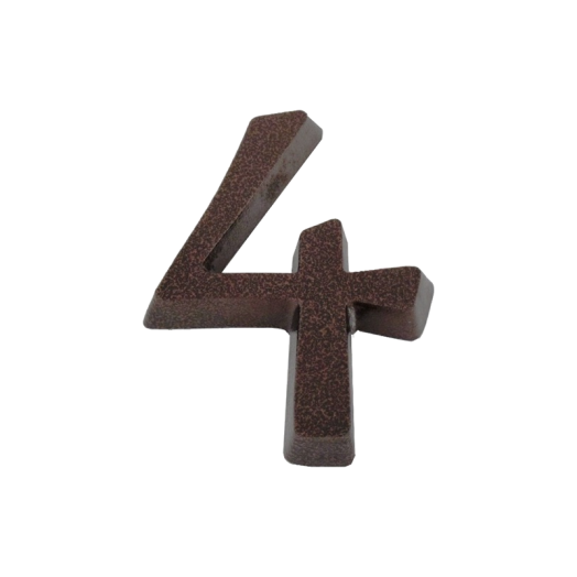 HÁZSZÁM ALU."4"BARNA 11CM SB