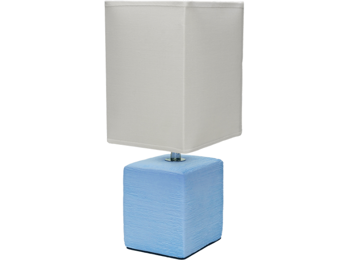 Livia Asztali lámpa kék, tört fehér ernyővel, E14, 40W, 30 cm