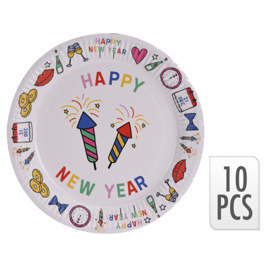 PARTY TÁNYÉR SZETT 10DB-OS PAPÍR 23CM
