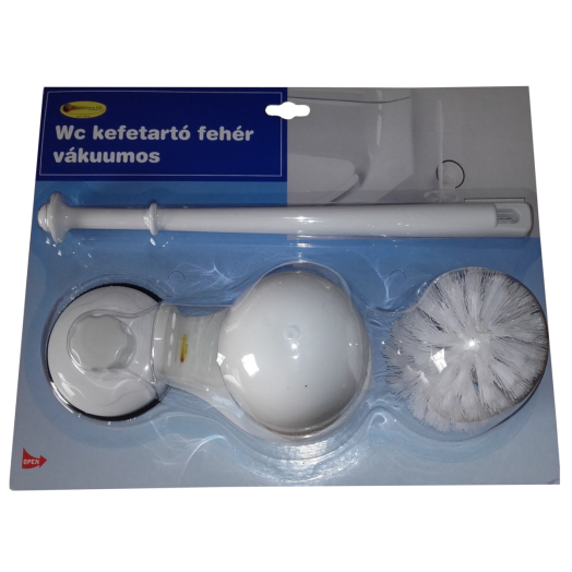 FEHÉR VÁKUUMOS WC-KEFE TARTÓ KEFÉVEL