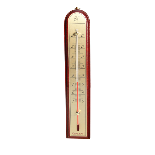HŐMÉRŐ FA, KEREKÍTETT, BORDÓ 26CM   (ZLM-050)