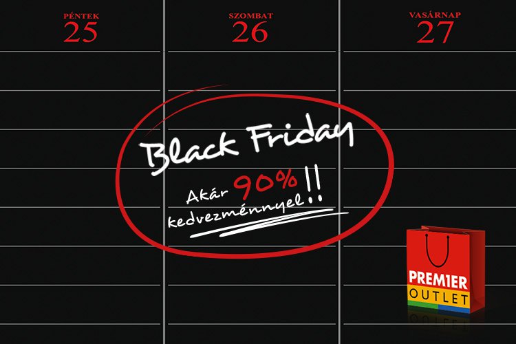 Három napig Black Friday kuponakció a Premier Outletben!