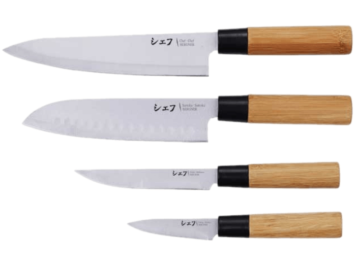 BG-8940 MM BAMBUSZ NYELŰ KÉS 4 RÉSZES