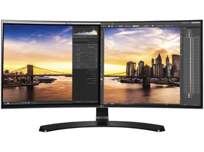 34UC88-B 34" IPS ívelt ultrawide monitor HDMI, DisplayPort