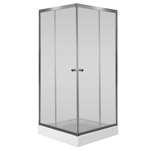 ZUHANYKABIN 80X80X200CM, SZÖGLETES 5MM MATT BIZT.ÜVEG,TÁLCÁVAL
