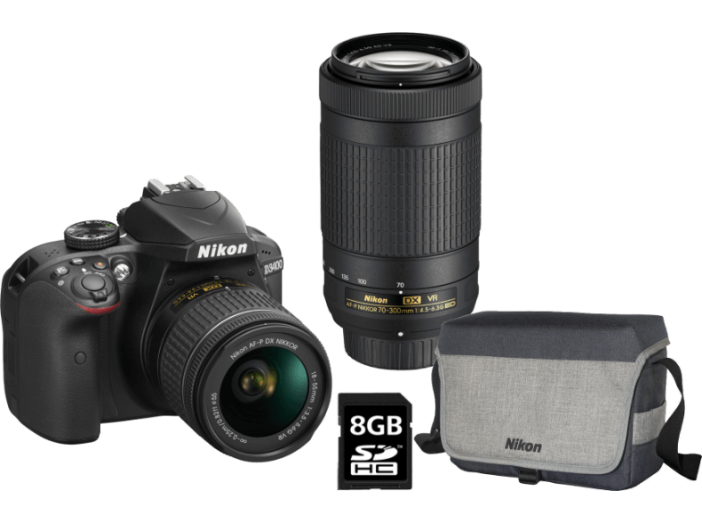 D3400 + AF-P 18-55 VR + AF-P 70-300 VR + 8GB SD + táska Kit