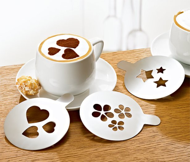 Cappuccino díszítő sablon szett