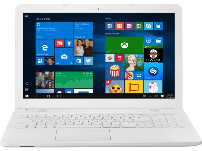 X541SA-XO295T fehér notebook (15,6"/Celeron/4GB/256GB SSD/Windows 10)