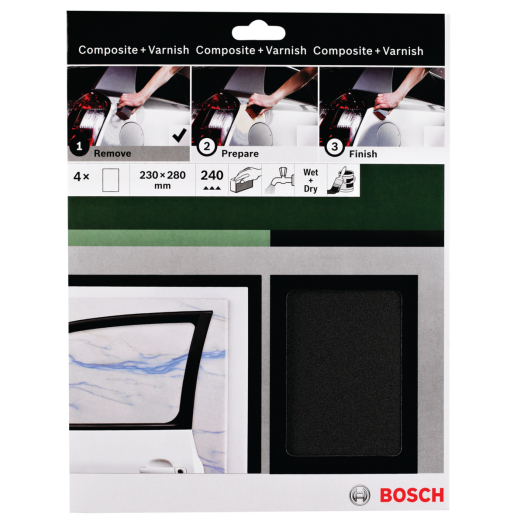 KÉZI CSISZOLÓLAPKÉSZLETEK 230X280MM RAGASZTOTT LEMEZEKHEZ+LAKKHOZ P240