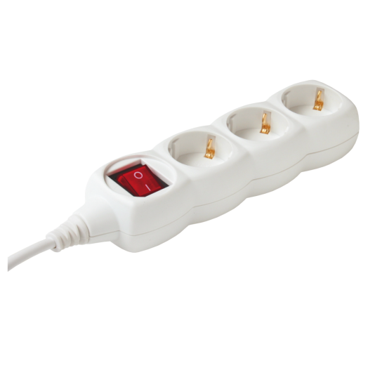 3-AS ELOSZTÓ 5M 3*1,5MM2 FEHÉR KAPC IP20 250V~/16A/3500W NV03K-5/WH/1,5