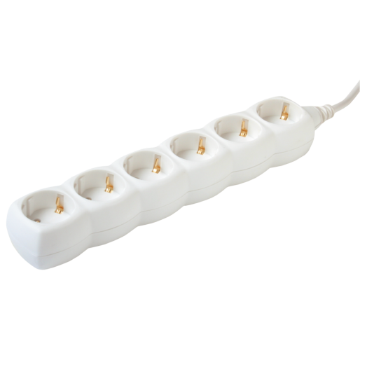 6-OS ELOSZTÓ 3M 3*1,5MM2 FEHÉR IP20 250V~/16A/3500W NV06-3/WH/1,5