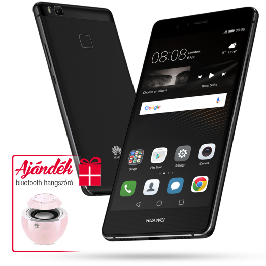 Huawei P9 Lite DS fekete + ajándék BT hangszóró