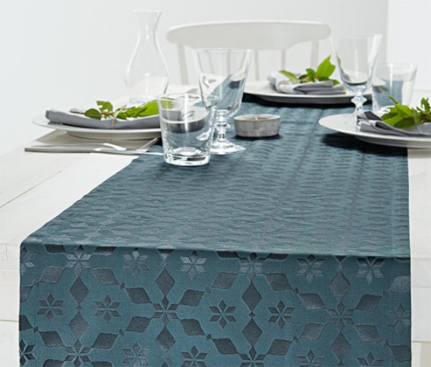 Jacquard asztali futó, antracit