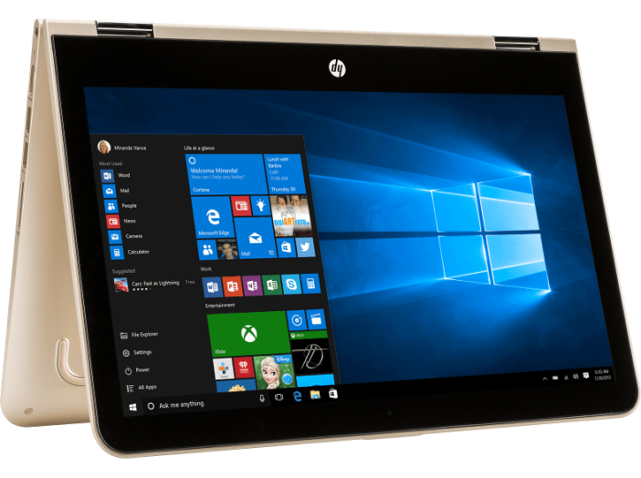 Pavilion x360 arany notebook X5C61EA (13,3" Full HD IPS/Core i5/8GB/500GB + 8GB SSHD/Windows 10)