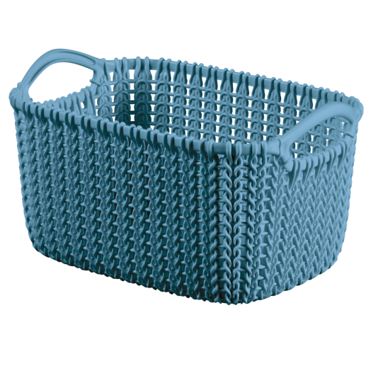 KNIT NÉGYSZÖGLETES KOSÁR 3L TÜRKIZ