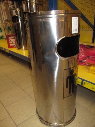 KÜLTÉRI SZEMETES MAG:58CM D:25CM INOX Outlet