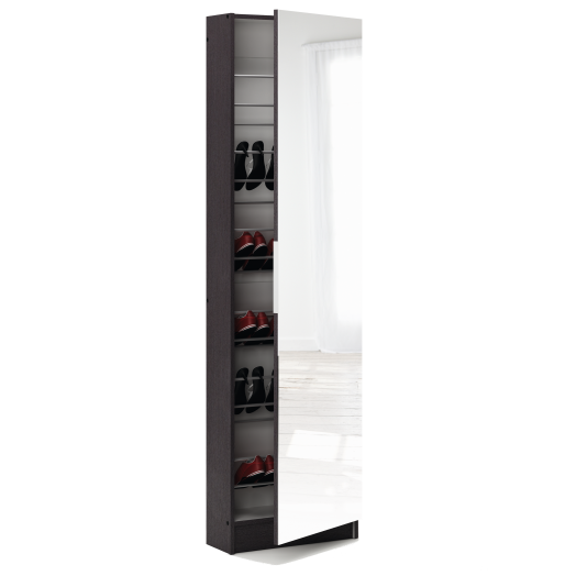 ZAPATERO CIPŐSSZEKRÉNY FEKETE/TÜKÖR 50X20X180,5CM Outlet
