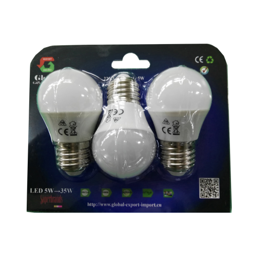 LED FÉNYFORRÁS GÖMB E27 5W 396LM G45 3000K 3DB/CS 304932