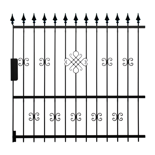 KERÍTÉSELEM BORA NAGYKAPU JOBB EGYENES FEKETE 1700X1610X25MM