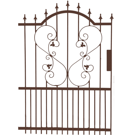 KERÍTÉSELEM ELMA KISKAPU ÍVES BRONZ 1150X1580X25MM