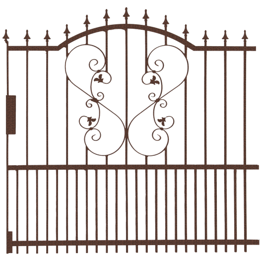 KERÍTÉSELEM ELMA NAGYKAPU BAL ÍVES BRONZ 1700X1580X25MM