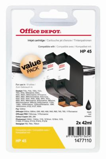 Office Depot HP 51645A/2x45 kompatibilis patron, fekete
