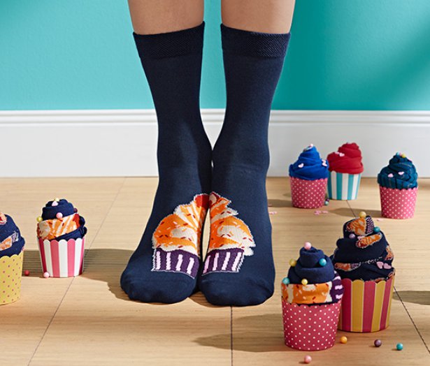 Női zokni, 2 pár, cupcake