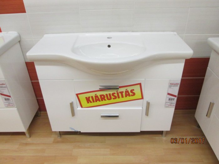 ROVERETO ALSÓSZEKRÉNY MOSDÓVAL 105*33,5*81 CM, FEHÉR *KAP* Outlet