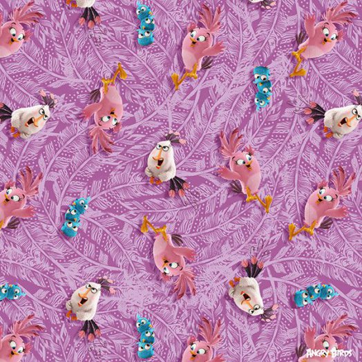 Csomagolópapír, tekercses, 70x100 cm, lila, ANGRY BIRDS