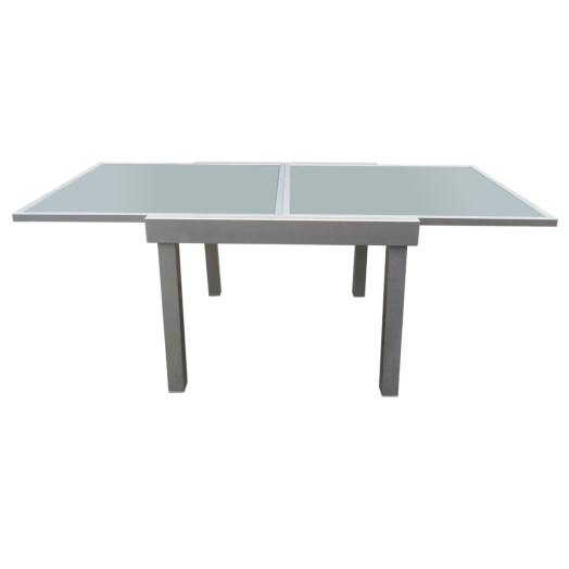 ASZTAL ALUMINIUM EDZETT ÜVEGLAPPAL 90/180X90X75CM