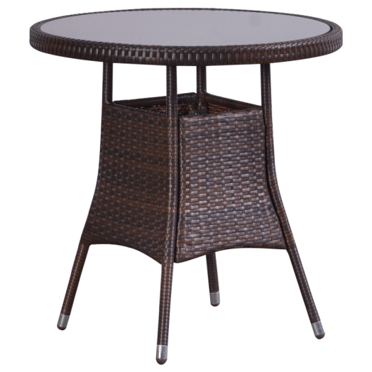 KERTI ALUMINIUM ASZTAL ÜVEG ASZTALLAPPAL, KEREK 75X75CM