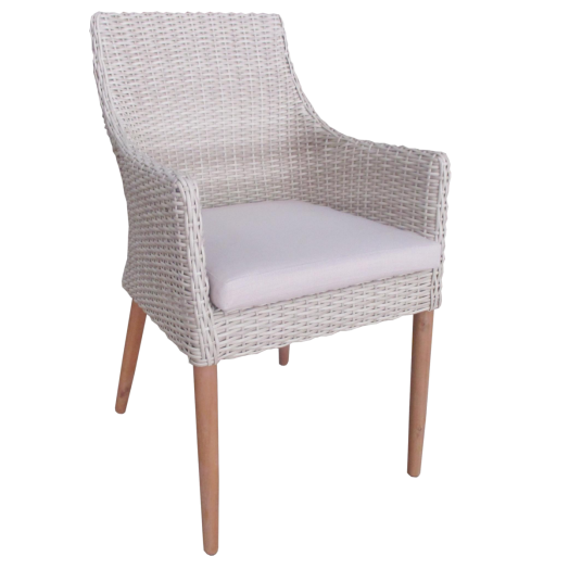 FARO KERTI ÉTKEZŐSZÉK TAUPE PÁRNÁVAL, HALVÁNYBARNA AKÁCFA 62X55X89CM
