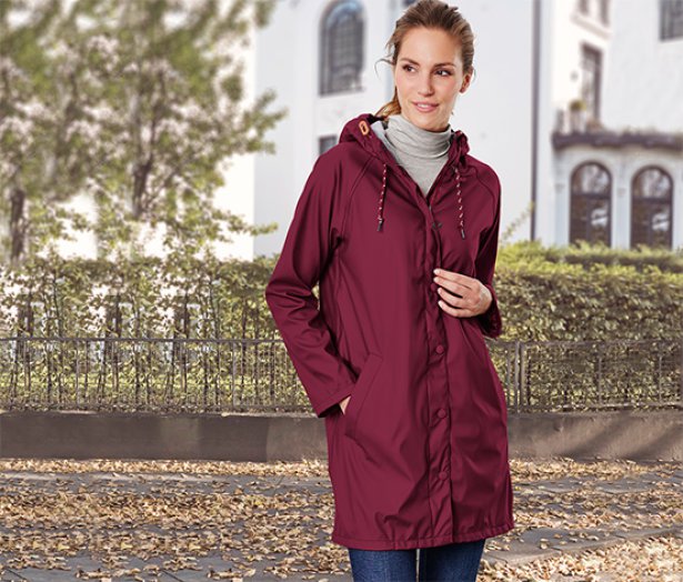 Női esőkabát, bordó