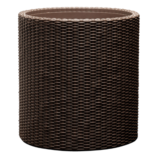 VIRÁGTARTÓ "L CYLINDER PLANTER" BARNA, 43,4X43,4X44,3CM