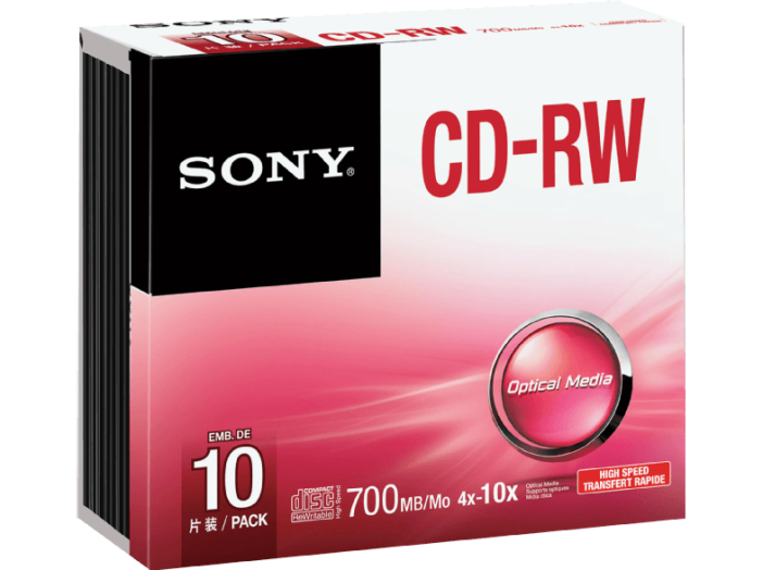 10CRW80SHS CD-RW lemez 700 MB 10x, 10 db