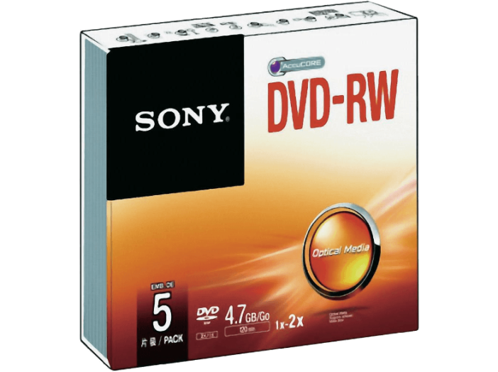 5DMW47SS DVD-RW lemez 4.7 GB 2x, 5 db
