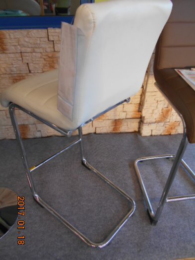 SINA BÁRSZÉK FEHÉR 2DB/CS!          44X103X57CM KRÓMOZOTT, BŐRHATÁSÚ    Outlet