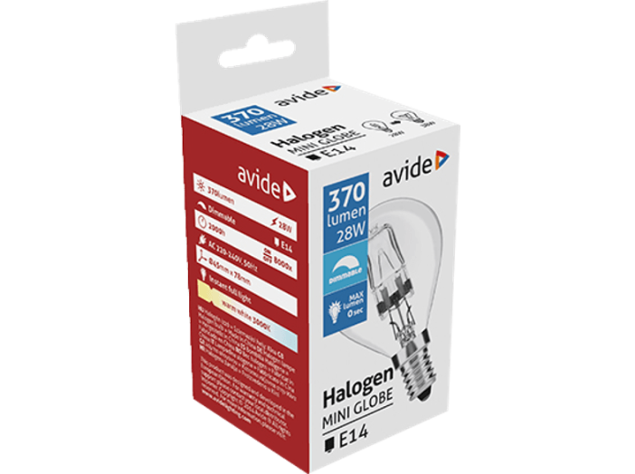 AHMG14WW-28W Halogén Mini Gömb 28W G45 E14