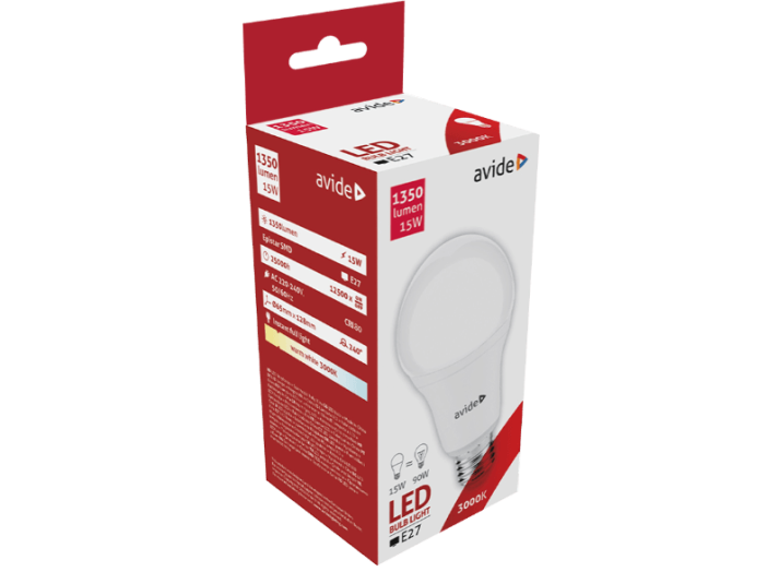 ABG27WW-15W-AP LED Gömb 15W E27 WW Alu+Plastic